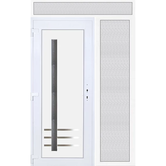 Műanyag bejárati ajtó 150x240 balos Daytona 1 üveges 5 kamrás fehér