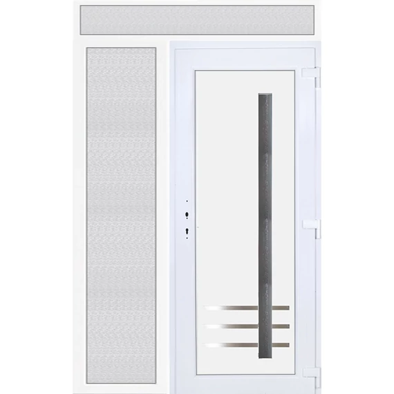 Műanyag bejárati ajtó 150x240 jobbos Daytona 1 üveges 5 kamrás fehér
