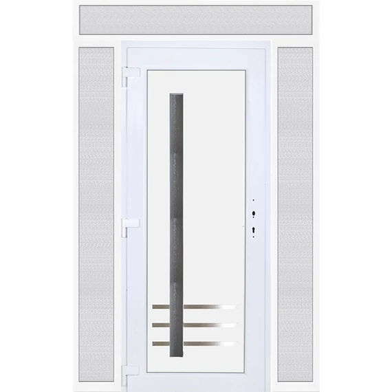 Műanyag bejárati ajtó 160x240 balos Daytona 1 üveges 5 kamrás fehér