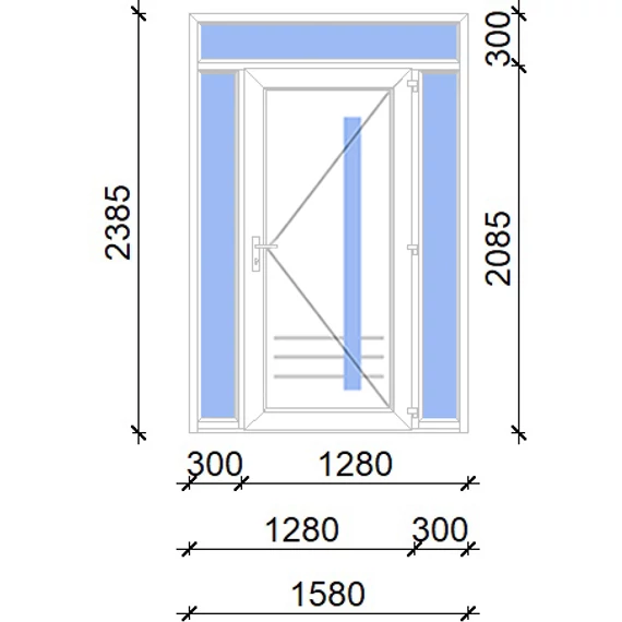 Műanyag bejárati ajtó 160x240 jobbos Daytona 1 üveges 5 kamrás fehér