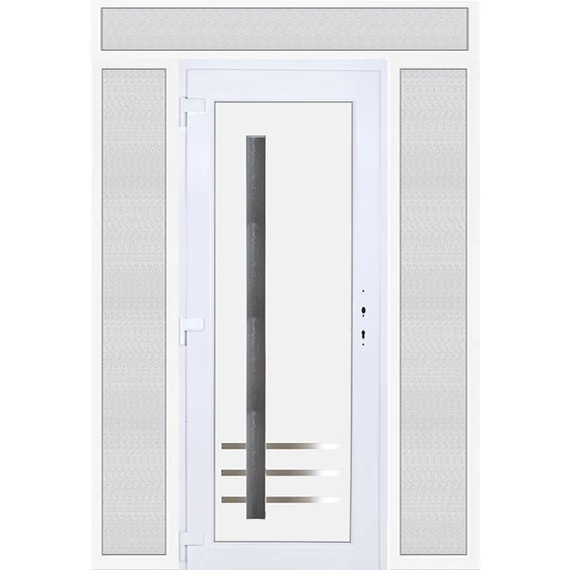 Műanyag bejárati ajtó 180x240 balos Daytona 1 üveges 5 kamrás fehér
