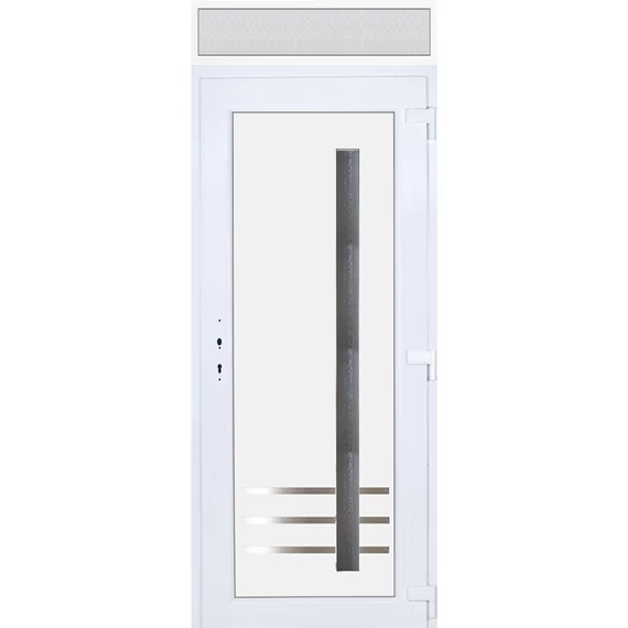 Műanyag bejárati ajtó 100x240 jobbos Daytona 1 üveges 5 kamrás fehér