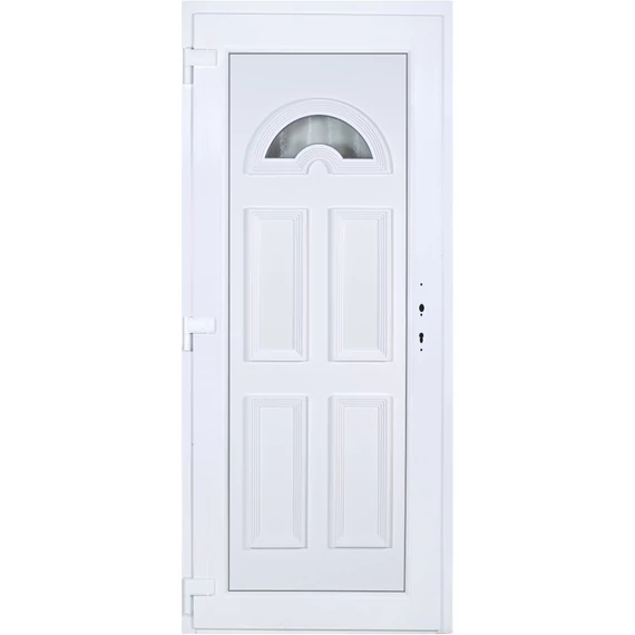 Műanyag bejárati ajtó 90x210 balos Miami 1 üveges 5 kamrás fehér