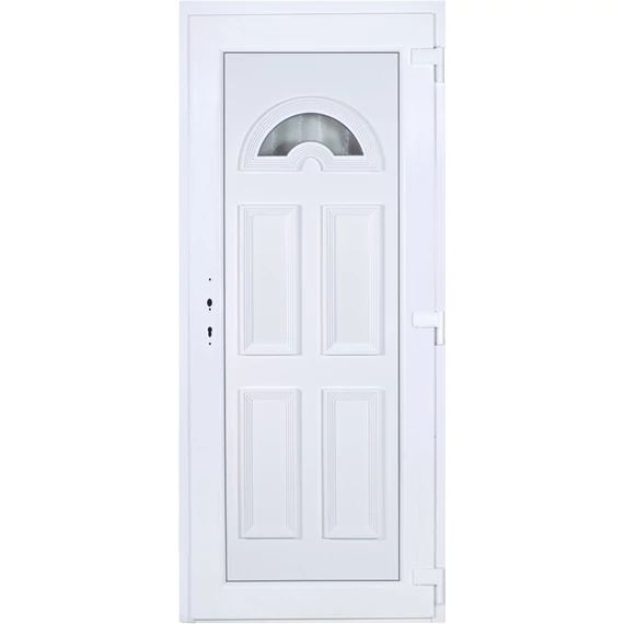 Műanyag bejárati ajtó 90x210 jobbos Miami 1 üveges 5 kamrás fehér