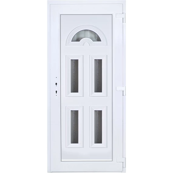 Műanyag bejárati ajtó 100x210 jobbos Miami 5 üveges 5 kamrás fehér