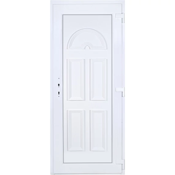 Műanyag bejárati ajtó 90x210 jobbos Miami tömör 5 kamrás fehér
