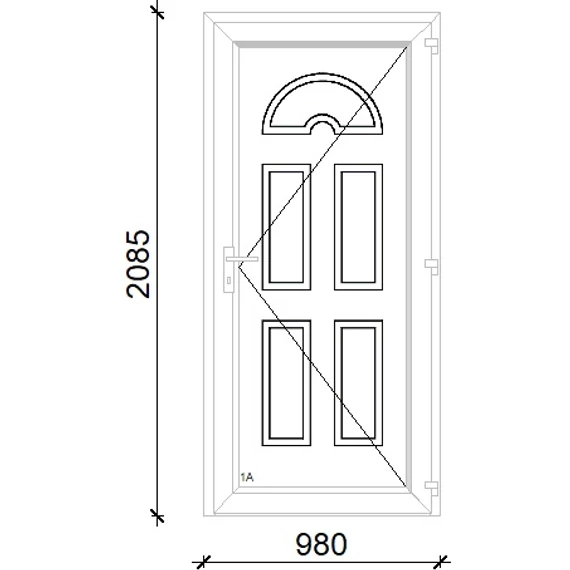Műanyag bejárati ajtó 100x210 jobbos Miami tömör 5 kamrás fehér