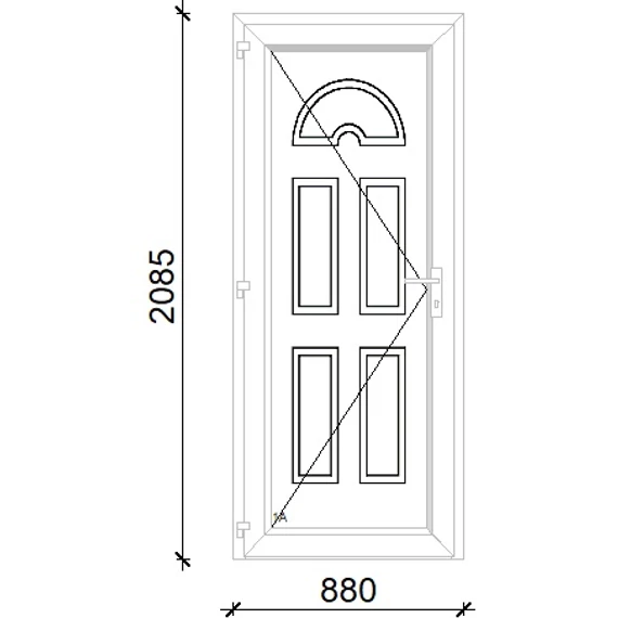Műanyag bejárati ajtó 90x210 balos Miami tömör extra vastag hőszigetelt panellal 5 kamrás fehér