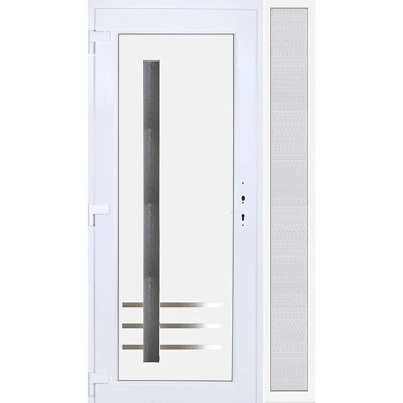 Műanyag bejárati ajtó 130x210 balos Daytona 1 üveges 5 kamrás fehér