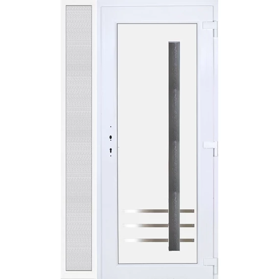 Műanyag bejárati ajtó 130x210 jobbos Daytona 1 üveges 5 kamrás fehér