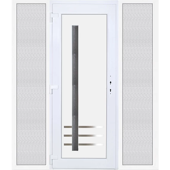 Műanyag bejárati ajtó 200x210 balos Daytona 1 üveges 5 kamrás fehér