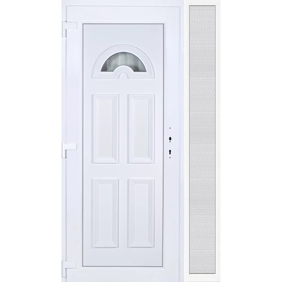Műanyag bejárati ajtó 130x210 balos Miami 1 üveges oldalvilágítóval 5 kamrás fehér