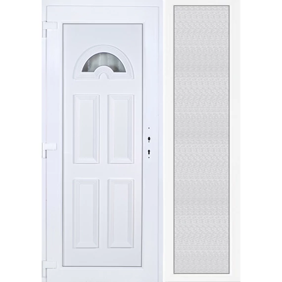 Műanyag bejárati ajtó 150x210 balos Miami 1 üveges oldalvilágítóval 5 kamrás fehér