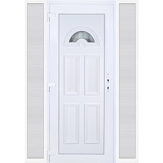 Műanyag bejárati ajtó 160x210 balos Miami 1 üveges oldalvilágítóval 5 kamrás fehér