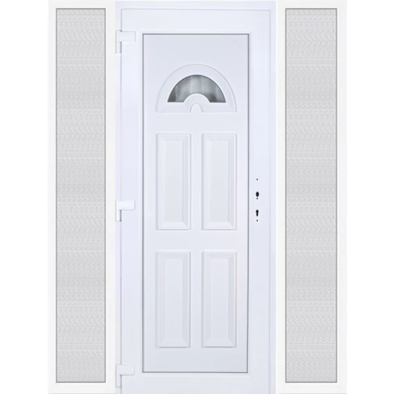 Műanyag bejárati ajtó 180x210 balos Miami 1 üveges oldalvilágítóval 5 kamrás fehér