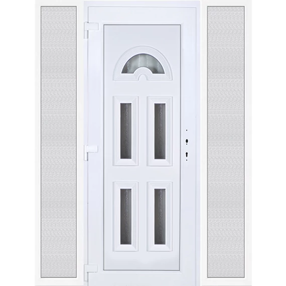 Műanyag bejárati ajtó 180x210 balos Miami 5 üveges oldalvilágítóval 5 kamrás fehér