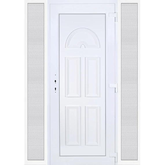 Műanyag bejárati ajtó 160x210 jobbos Miami tömör oldalvilágítóval 5 kamrás fehér
