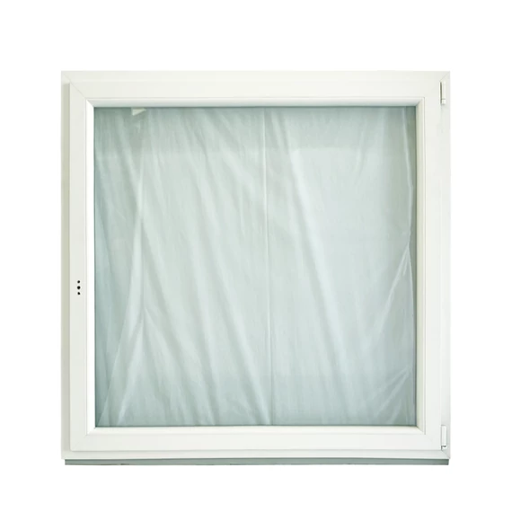 Exzellent 120x120 bukó-nyíló jobbos műanyag ablak fehér 6 légkamrás 2 rétegű üvegezéssel