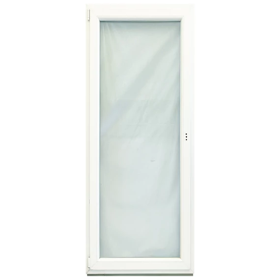 Exzellent 90x240 bukó-nyíló balos műanyag erkélyajtó fehér 6 légkamrás 3 rétegű üvegezéssel