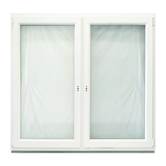 Exzellent 180x150 tokosztott bukó-nyíló+ bukó-nyíló jobbos műanyag ablak fehér 6 légkamrás 2 rétegű üvegezéssel