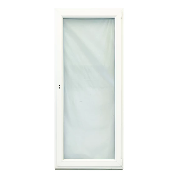 Exzellent 90x210 bukó-nyíló jobbos műanyag erkélyajtó fehér 6 légkamrás 2 rétegű üvegezéssel