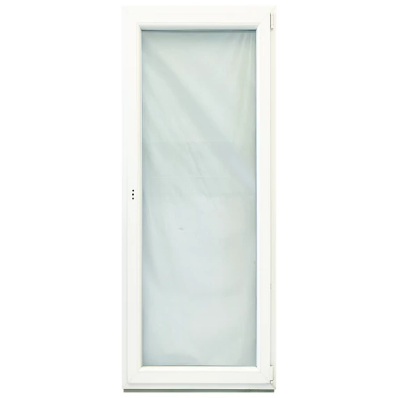 Exzellent 90x240 bukó-nyíló jobbos műanyag erkélyajtó fehér 6 légkamrás 2 rétegű üvegezéssel