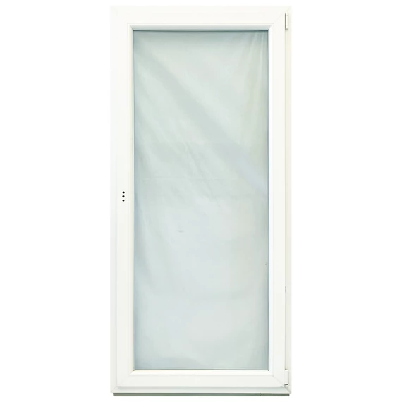 Exzellent 100x240 bukó-nyíló jobbos műanyag erkélyajtó fehér 6 légkamrás 2 rétegű üvegezéssel