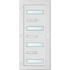 Műanyag bejárati ajtó 100x210 balos Georgia 7 üveges 3 rétegű üveggel extra vastag hőszigetelt panellal 5 kamrás fehér