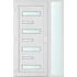 Műanyag bejárati ajtó 130x210 balos Georgia 7 üveges 3 rétegű üveggel extra vastag hőszigetelt panellal oldalvilágítóval 5 kamrás fehér
