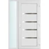 Műanyag bejárati ajtó 130x210 jobbos Norfolk tömör 2 rétegű üveggel és hőszigetelt panellel 5 kamrás fehér