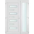 Műanyag bejárati ajtó 140x210 balos Georgia 7 üveges asszimetrikusan nyíló 2 rétegű üveggel és hőszigetelt panellel 5 kamrás fehér