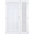 Műanyag bejárati ajtó 140x210 balos aszimmetrikusan nyíló Miami tömör extra vastag hőszigetelt panellal 5 kamrás fehér
