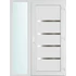 Műanyag bejárati ajtó 140x210 jobbos Norfolk tömör 2 rétegű üveggel és hőszigetelt panellel 5 kamrás fehér