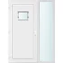 Műanyag bejárati ajtó 140x210 balos Washington 1 üveges 2 rétegű üveggel és hőszigetelt panellel 5 kamrás fehér