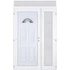 Műanyag bejárati ajtó 140x240 balos aszimmetrikusan nyíló Miami 1 üveges felülvilágítóval 5 kamrás fehér