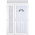 Műanyag bejárati ajtó 140x240 jobbos aszimmetrikusan nyíló Miami 1 üveges felülvilágítóval 5 kamrás fehér