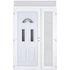 Műanyag bejárati ajtó 140x240 balos aszimmetrikusan nyíló Miami 3 üveges felülvilágítóval 5 kamrás fehér