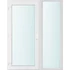 Műanyag bejárati ajtó 150x210 balos Baltimore üveges 2 rétegű üveggel és hőszigetelt panellel 5 kamrás fehér
