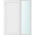Műanyag bejárati ajtó 150x210 balos Delaware tömör 2 rétegű üveggel és hőszigetelt panellel 5 kamrás fehér