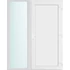 Műanyag bejárati ajtó 150x210 jobbos Delaware tömör 2 rétegű üveggel és hőszigetelt panellel 5 kamrás fehér