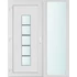 Műanyag bejárati ajtó 150x210 balos Maryland 1 üveges 2 rétegű üveggel és hőszigetelt panellel 5 kamrás fehér