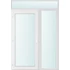 Műanyag bejárati ajtó 150x240 balos Baltimore üveges 2 rétegű üveggel és hőszigetelt panellel 5 kamrás fehér