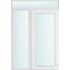 Műanyag bejárati ajtó 150x240 jobbos Baltimore üveges 2 rétegű üveggel és hőszigetelt panellel 5 kamrás fehér