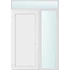 Műanyag bejárati ajtó 150x240 balos Delaware tömör 2 rétegű üveggel és hőszigetelt panellel 5 kamrás fehér