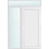 Műanyag bejárati ajtó 150x240 jobbos Delaware tömör 2 rétegű üveggel és hőszigetelt panellel 5 kamrás fehér