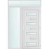Műanyag bejárati ajtó 150x240 jobbos Georgia 7 üveges 3 rétegű üveggel extra vastag hőszigetelt panellal felül+oldalvilágítóval 5 kamrás fehér