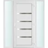 Műanyag bejárati ajtó 160x210 jobbos Norfolk tömör 2 rétegű üveggel és hőszigetelt panellel 5 kamrás fehér