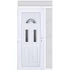 Műanyag bejárati ajtó 130x240 balos Miami 3 üveges felül+oldalvilágítóval 5 kamrás fehér