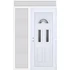 Műanyag bejárati ajtó 150x240 jobbos Miami 3 üveges felül+oldalvilágítóval 5 kamrás fehér