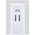 Műanyag bejárati ajtó 180x240 jobbos Miami 3 üveges felül+oldalvilágítóval 5 kamrás fehér